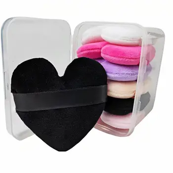 Wholesale  Beauty Microfiber Puffs Soft Sponge Cotton & Velour Face Puff Pink Makeup Triangle Powder Puff for Eyes