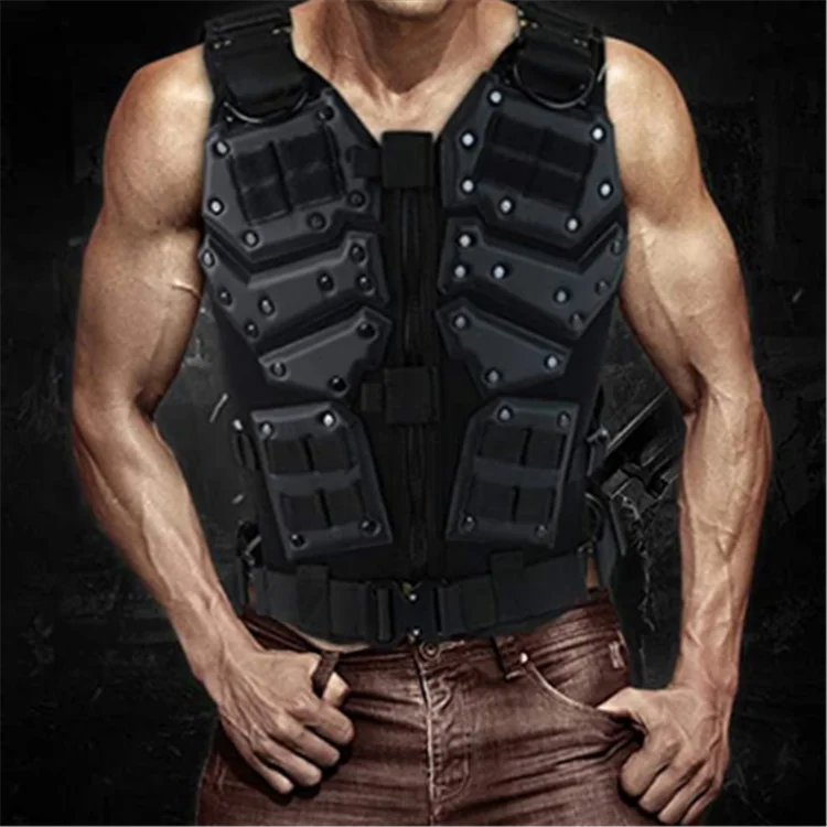 Modular MOLLE Plate Carrier Tactical Assault Vest with Pouches Holsters Nylon Load-Bearing System for Hunting & Combat Training