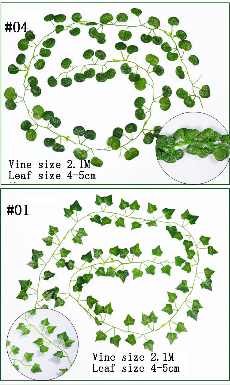 84 Feet 12 Strands Artificial Leaf Plants Hanging Garland Ivy Vines For