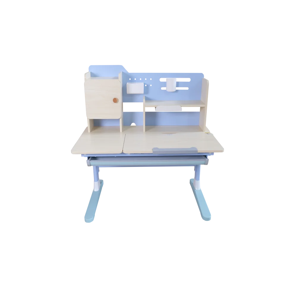 Customized Pink Children Study Desk - Manual Height Adjustable