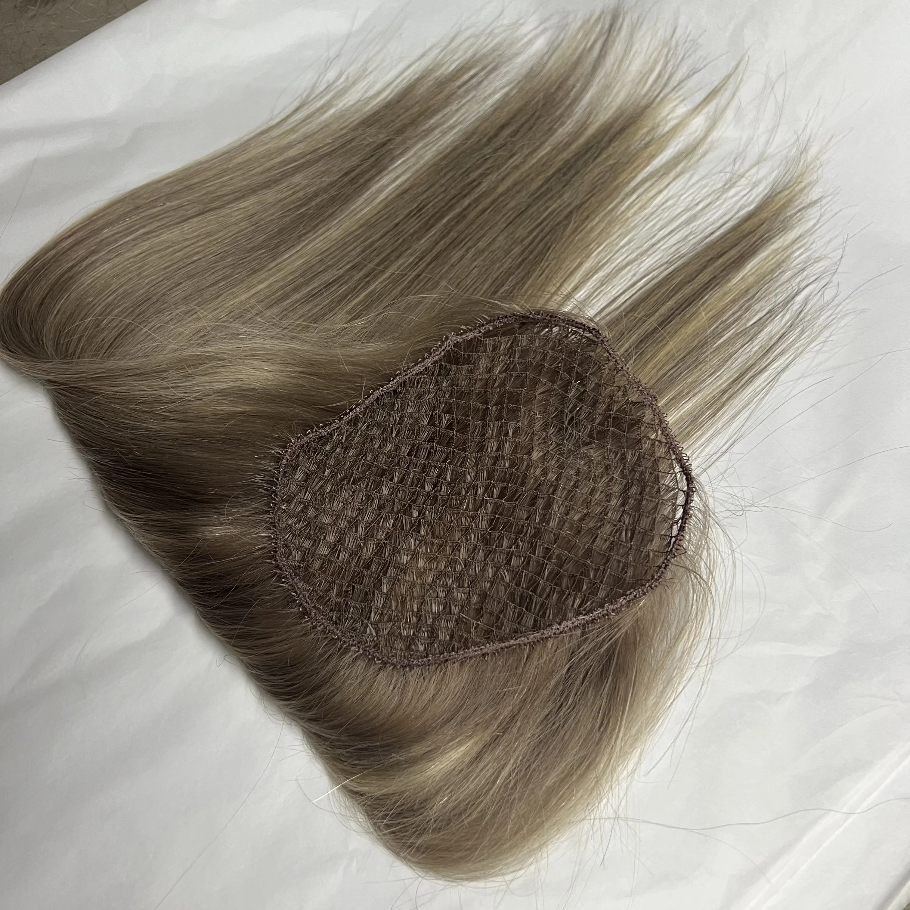 Integration Fish Net Mesh Pieces Women Human Hair Toupee System Topper for Woman