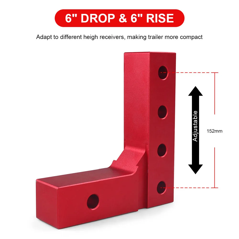 6'' Adjustable Trailer Hitch Ball Mount 6'' Drop & Rise Tractor Mount