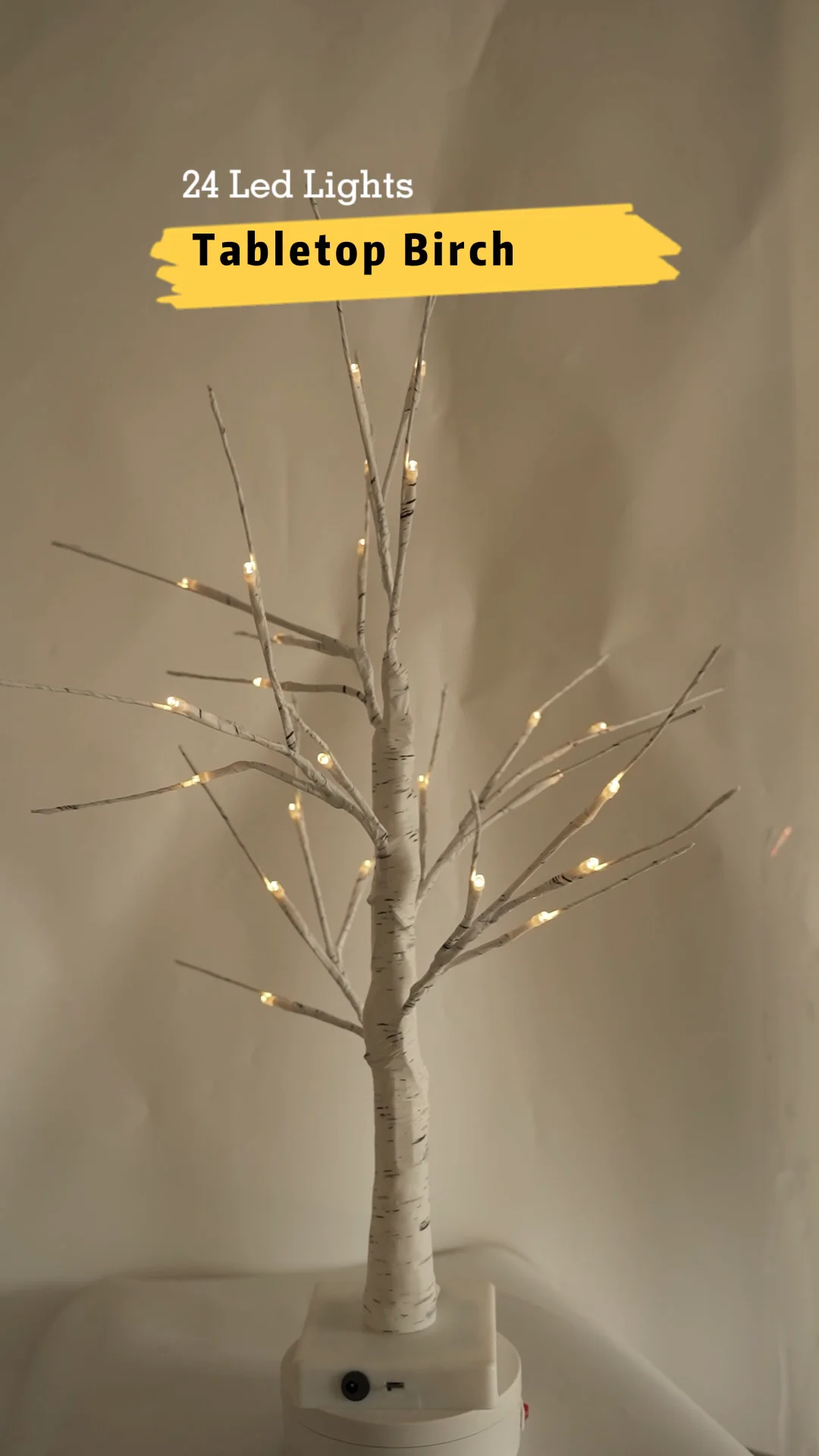 Tabletop Birch Tree With 24 Led Lights Warm White Led Artificial Branch Tree For Home Party