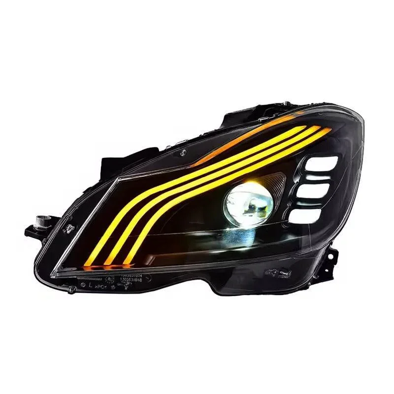 2011-2014 C-Class Xenon/Halogen W204 C300 Upgrade Maybach Style LED Projector Lens Headlights for Mercedes Benz