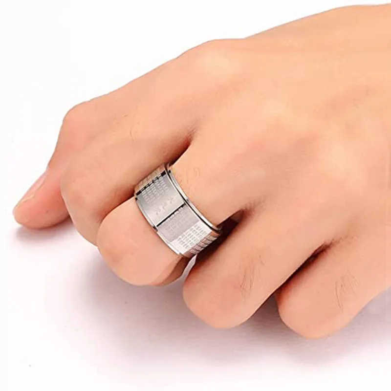 Star Cross Border Explosive Accessories Titanium Steel Jewelry Ring Can Rotate Stainless Vintage Style Swastika Men's Finger