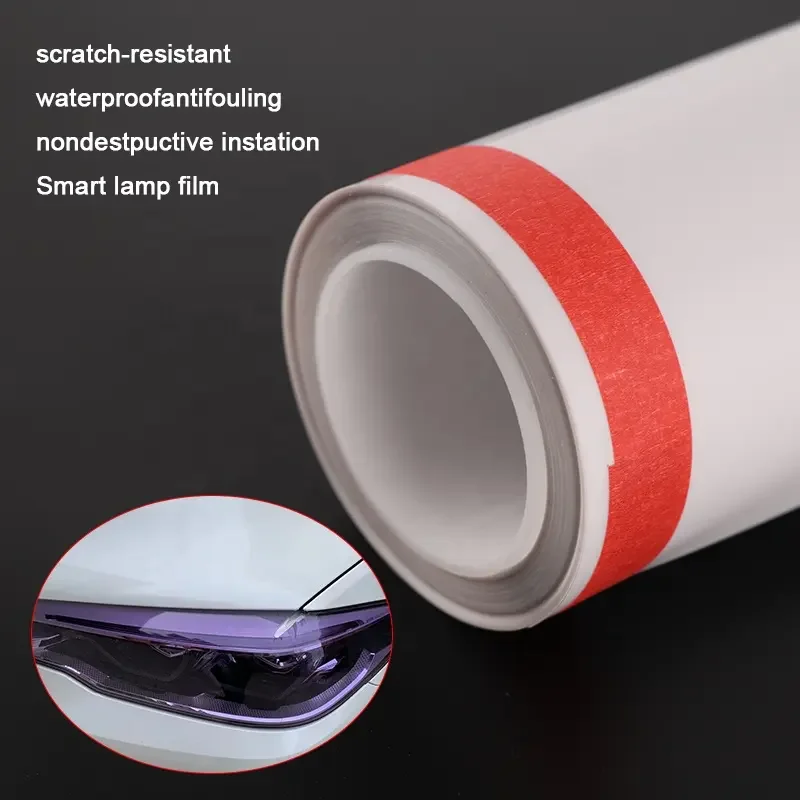 Tpu Ppf Photochromic Light Control Headlight Protection Film White To