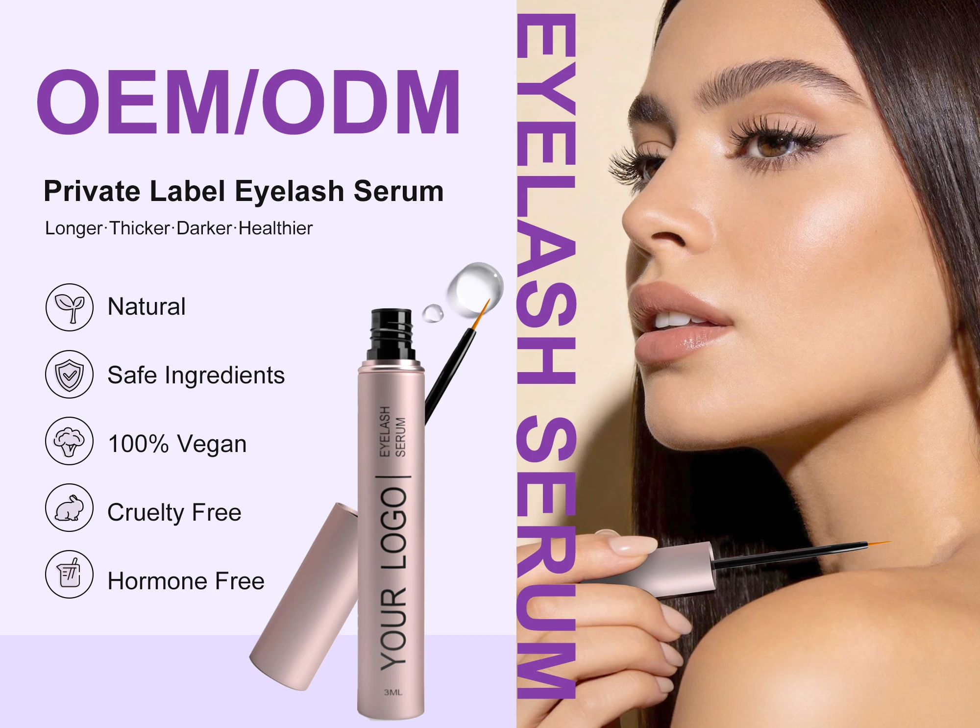 FEG MAX Eyelash Growth Serum - Customized 6ml Castor Oil