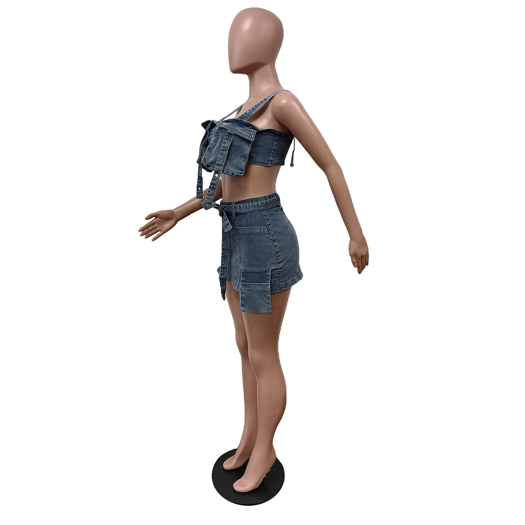 Knitting Crop Top and Skirt Dress 2PCS Set