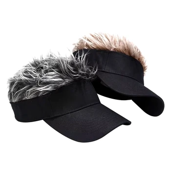 Men's and Women's Formal Golf Baseball Cap with Spiked Hair Wig Flair Hair Sun Visor Fun Toupee Hat