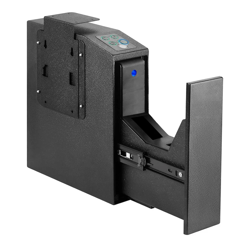 T5 Pop-up Sliding Steel Gun Safe Electronic Digital Lock Fingerprint Password Key Side-mounted Home Office Storage Security