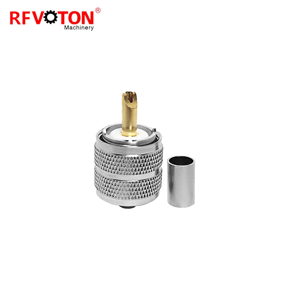 Factory Supply  UHF Male Plug Straight PL259 Crimp for WTR240 Cable Rf Coaxial Connectors Converter (rf) in Stock
