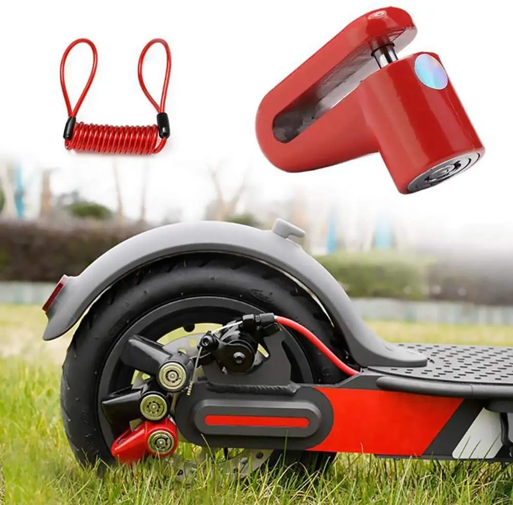 Superbsail Disc Brakes Lock with Steel Wire for Xiaomi M365 Universal Electric Scooter Guard Against Theft Accessories