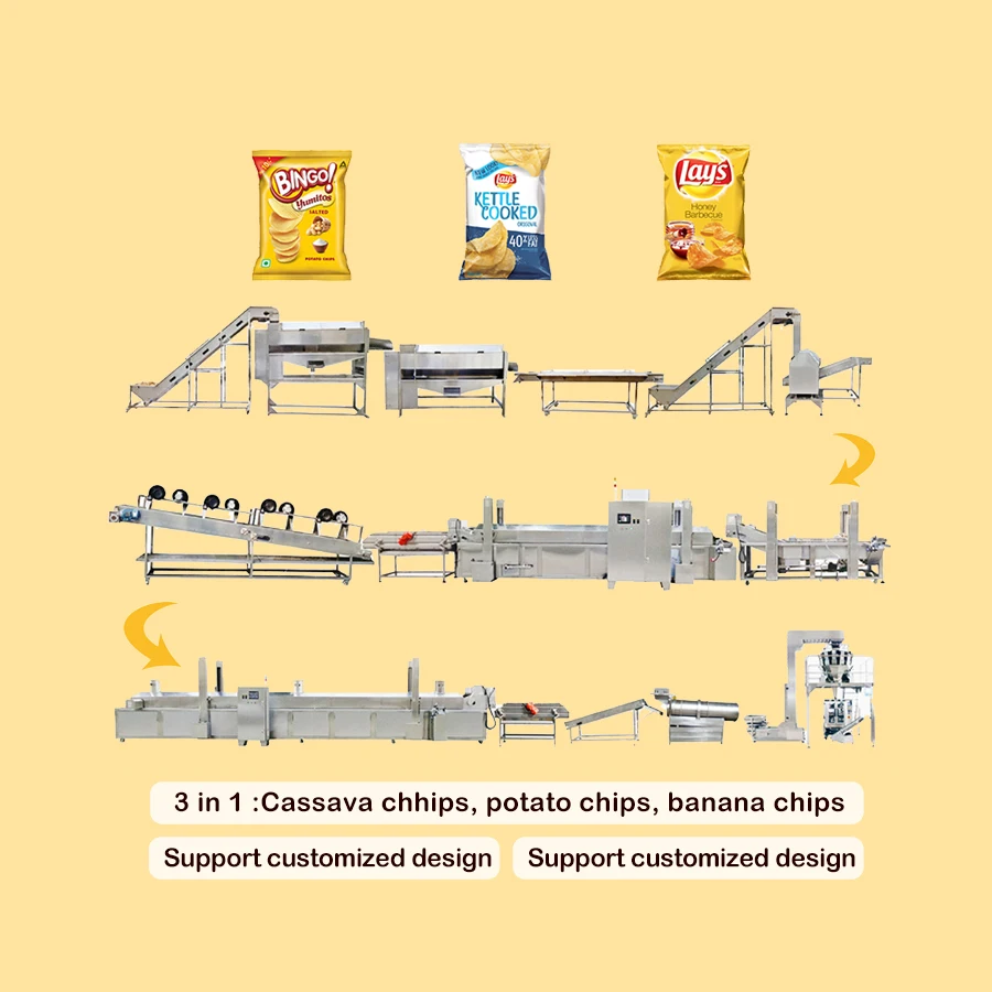 Automatic Potato Chips Machine  Manufacturing Machinery for Sale Snacks Chips Making Production Line Small Automatic Manufacture