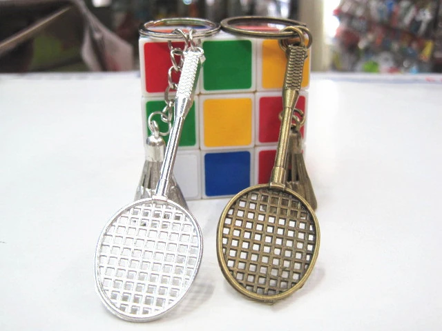 Porte-clés Badminton 3D En Métal – Argent, 109 Mm, Pour Sac Ou Cadeau Sportif