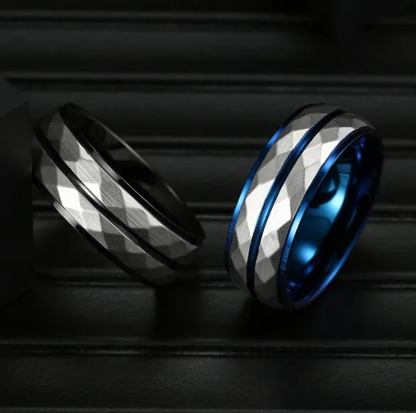 Classic Fashion Blue Design Men Ring Stainless Steel Trendy Men Gents Luxury Jewelry Ring