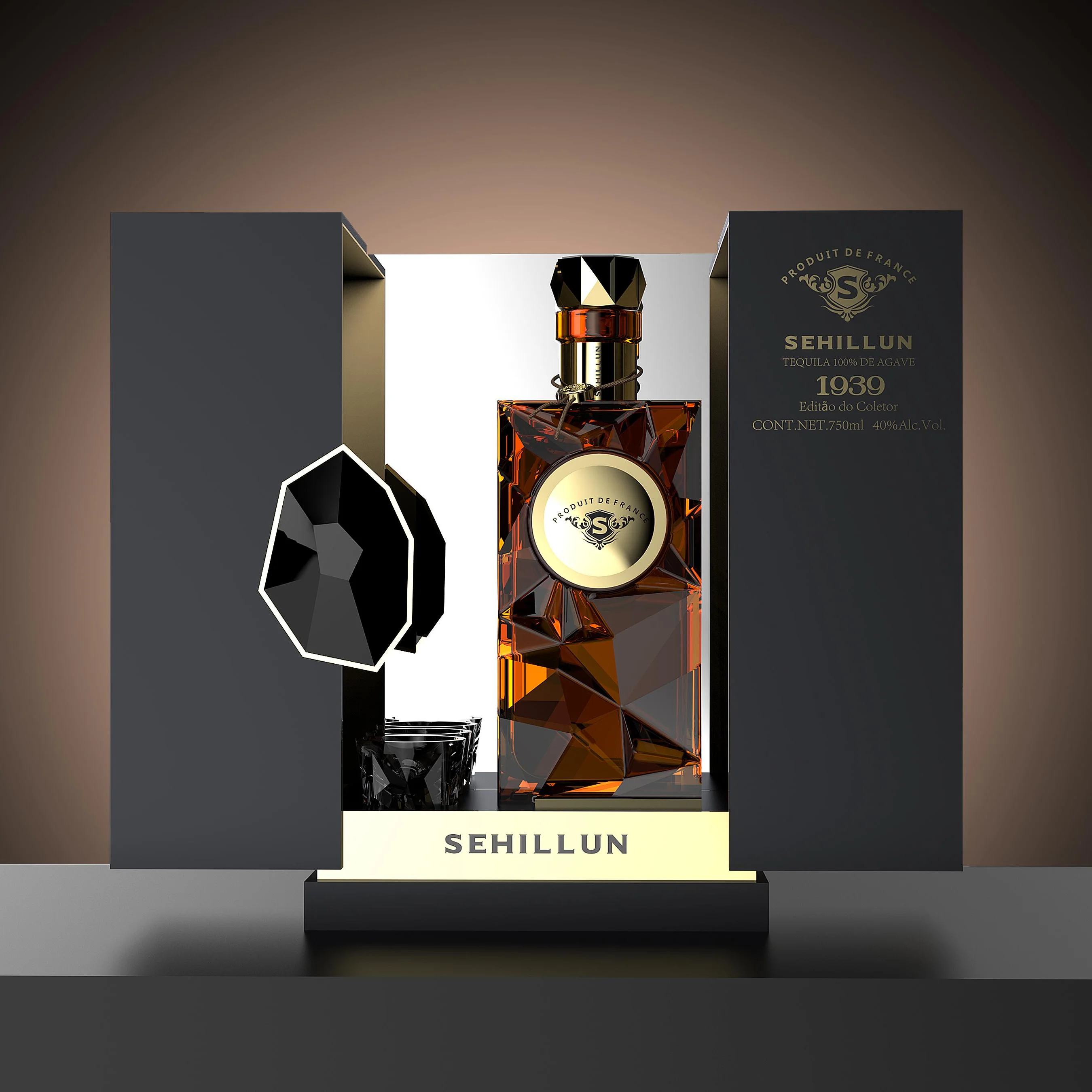 Oem Custom logo High Quality Tequila Spirits Bottle Light Bottle Comes with Custom Box