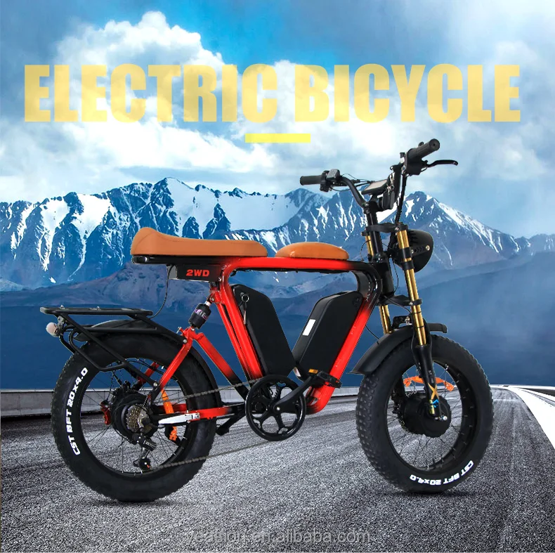 48v E Bike 80ah Fat Tire Electric Mountain Bike 1000w Electric Bicycle ...