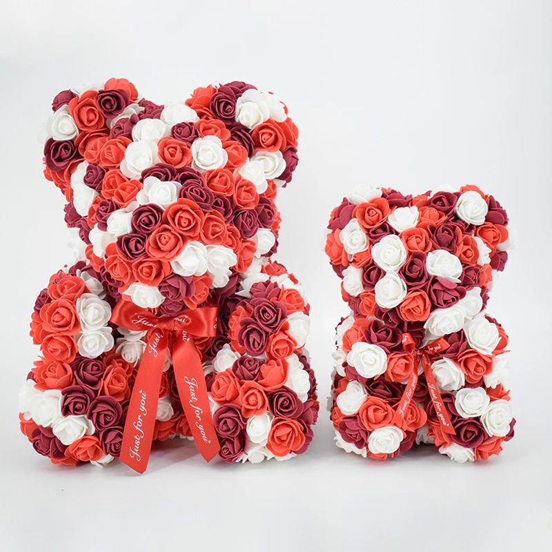 Popular High Quality Wholesale Foam/pe Rose Bear With Pvc Box For
