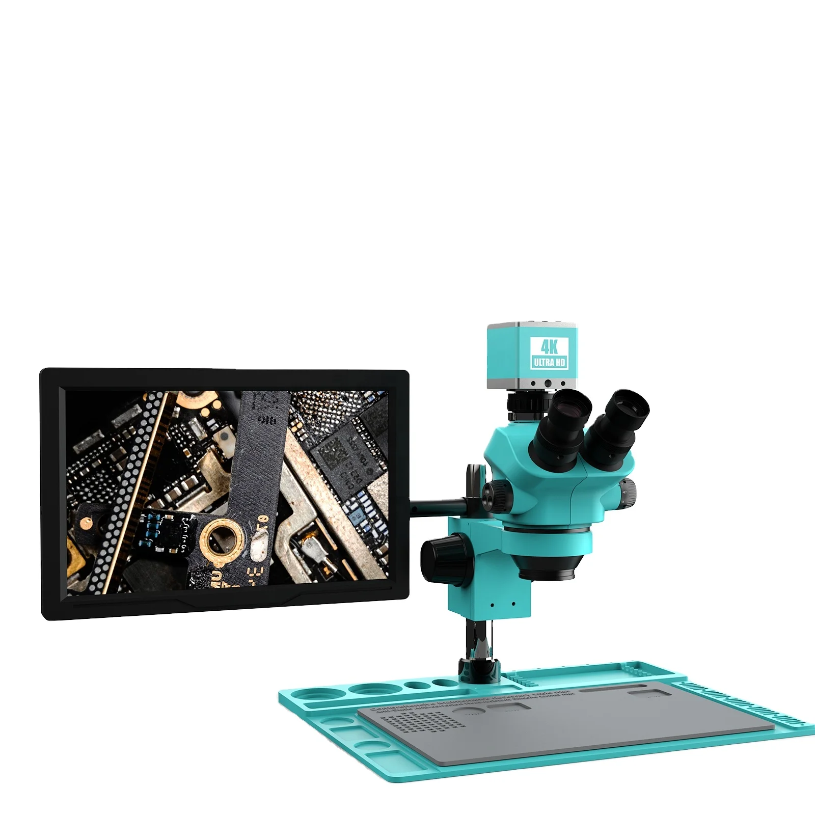RF4 Heat Resistant Silicone Pad Aluminum Alloy Mat Microscope Base