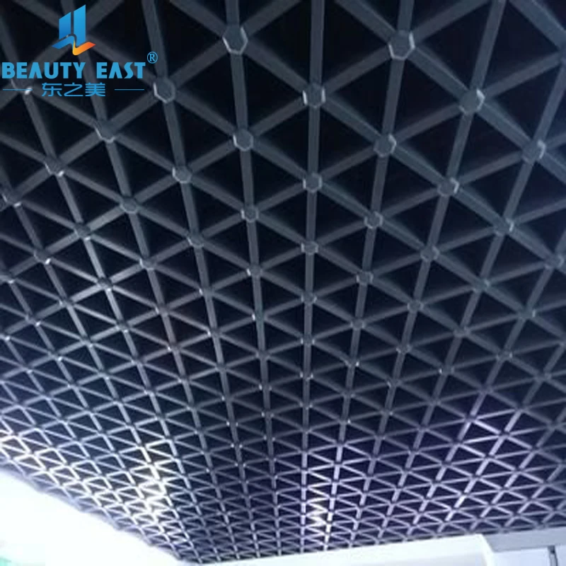 Egg Crate Look Metal Mesh Ceiling Aluminum Grille Ceiling Open Cell Strip Ceiling