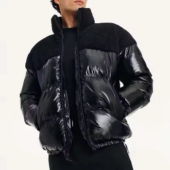 Men's Puffer Shiny Coats With Removable Hood Winter Jackets Casual OEM Best Quality New Design Puffer Jackets Winter