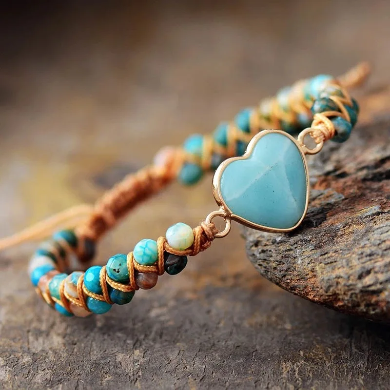 heart shaped stone bracelet