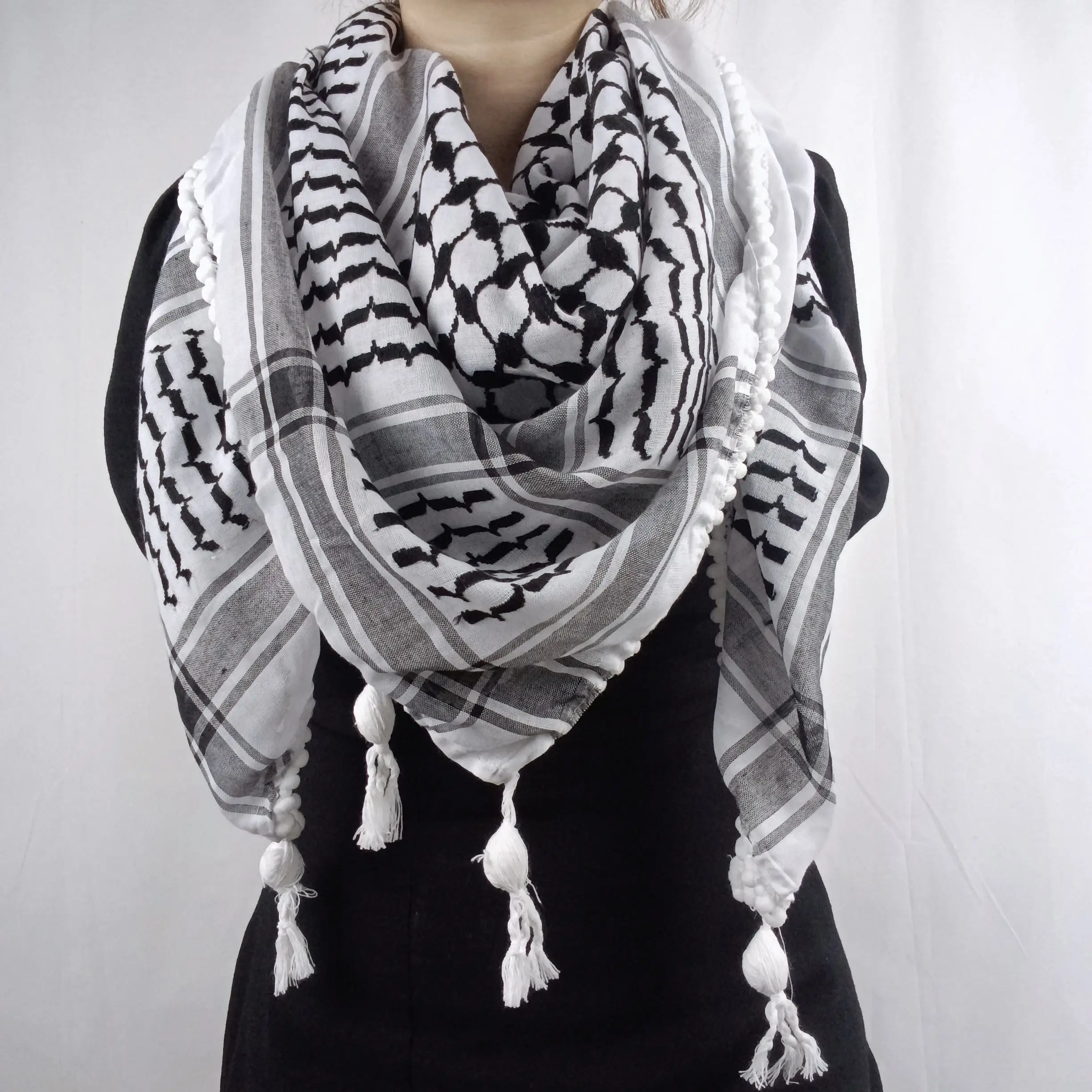 Men Shemagh Keffiyeh Scarf Palestinian Yaser Arafat Style Keffiyeh Head ...