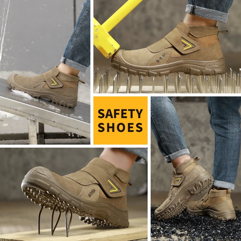 GUYISA Factory Direct Men's Work Boots Welding European Standard Steel Toe Anti-ironing Work Boot