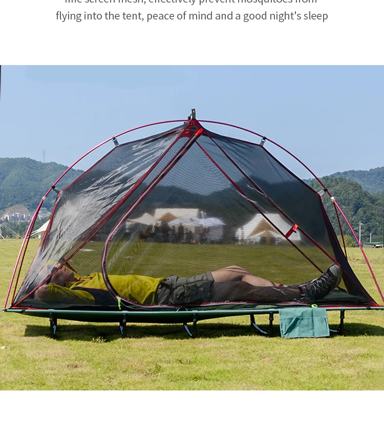 Outdoor Ultralight Single Tent Camp Bed Off The Ground Tent Aluminum