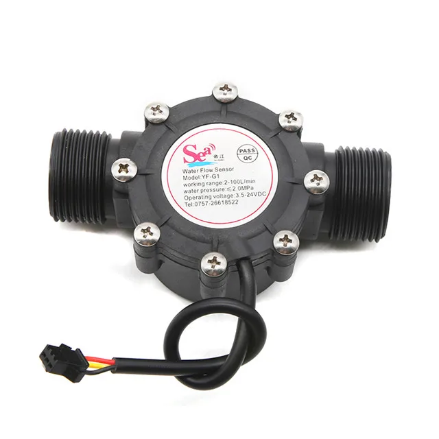 DIJIANG YF-G1 Liquids Flow Sensor Pool Water Counter 2-100LPM DN25  Model Nylon Hall Effect Switch Customized OEM Support