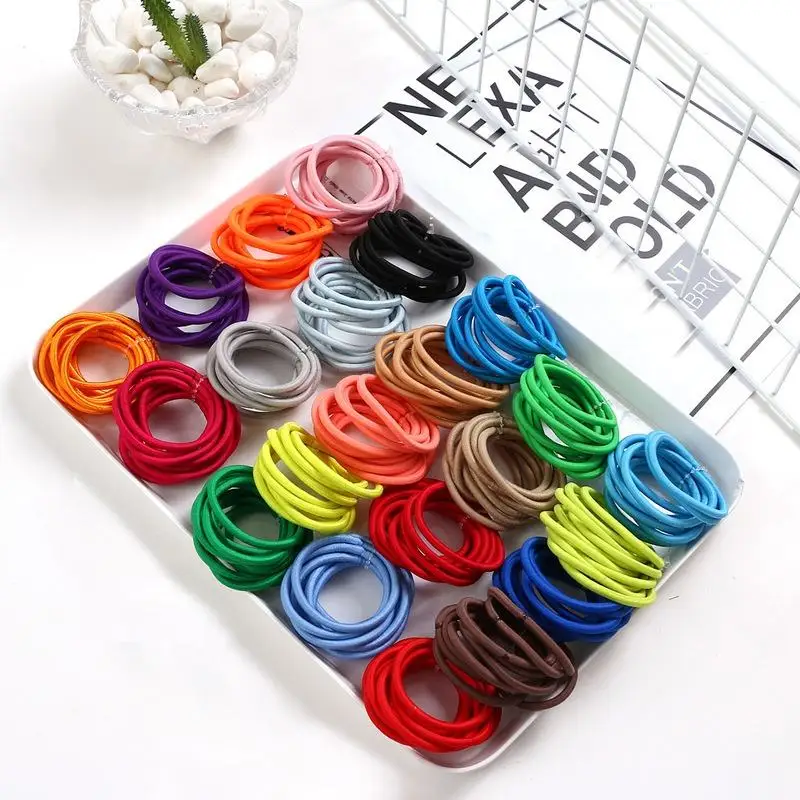 Emagic Colorful Wholesale 3mm No Metal Juntion Nylon Hair Elastic Band