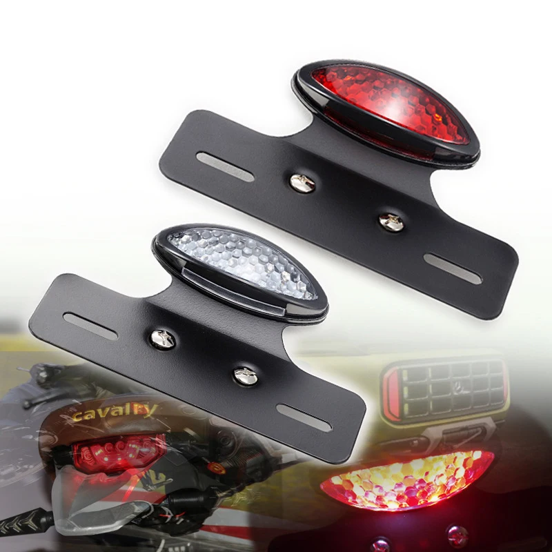 Motorcycle Tail Lights Rear Integrated Light Black Smoke Lens LED ...