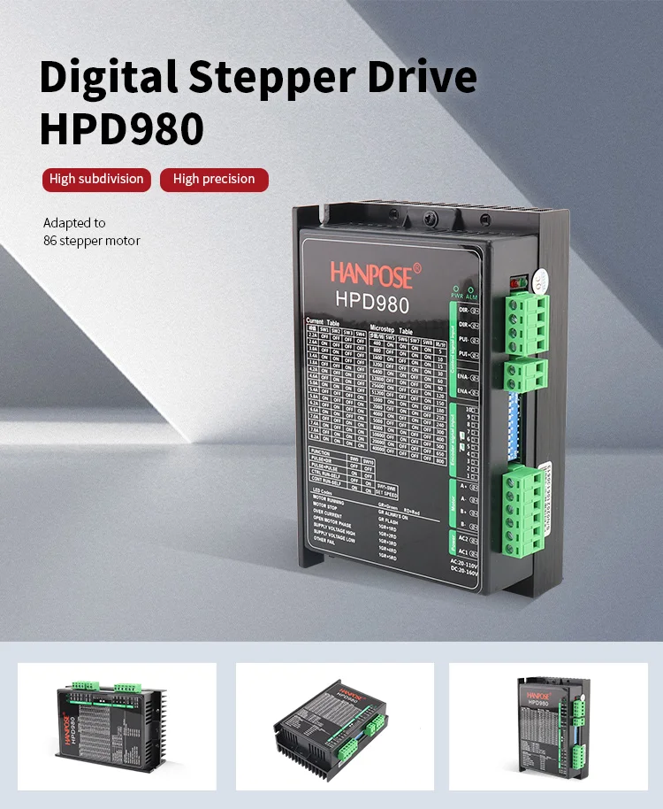product hanpose hpd980 driver motor board  86 stepper motor driver ac20 110v for cnc milling nema 34 stepper motor  controller-2