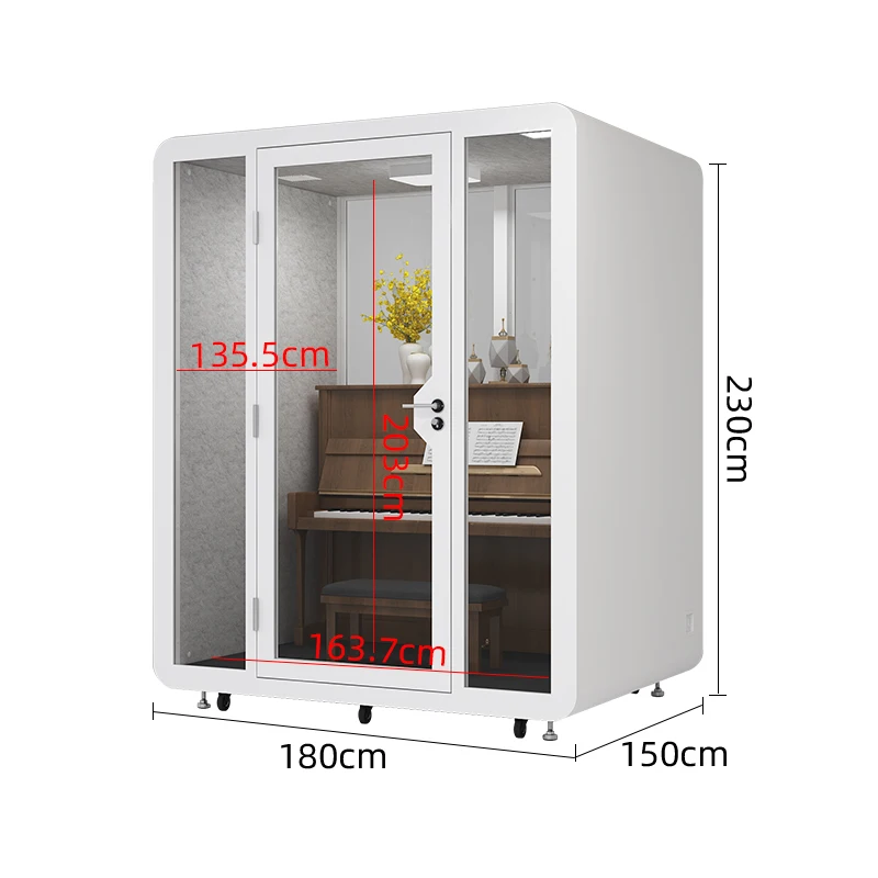 Pc Booth White Color Soundproof Booth for Workstation - Acoustic Privacy