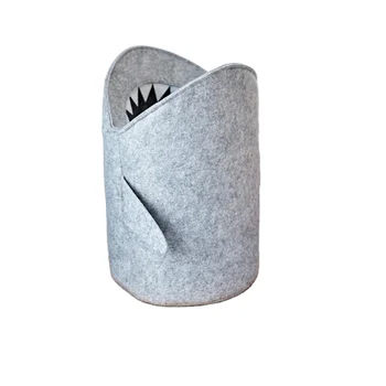 Hot Selling Children's Cartoon Animal Felt Large Storage Basket Laundry Basket with Zipper for Clothes Storage Sundries Storage