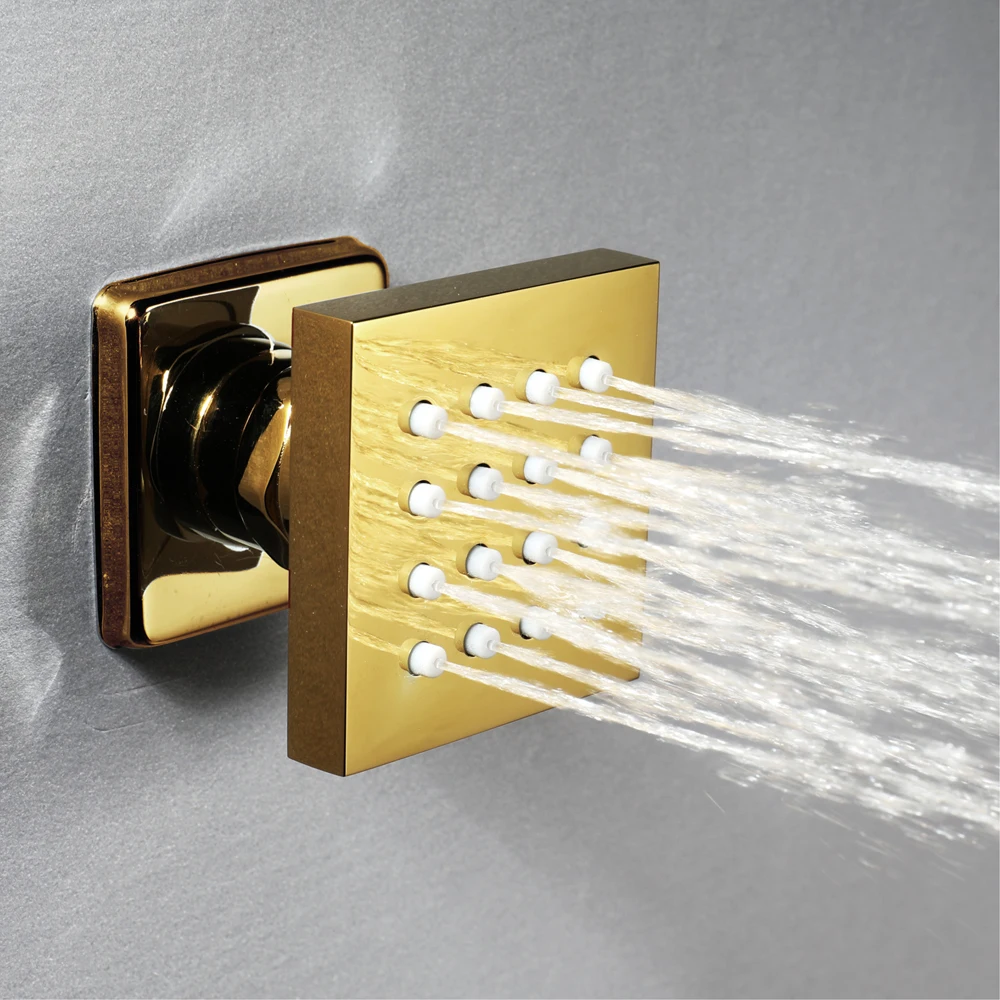 Bathroom Shower Faucet Accessories 5*5cm Gold / Chrome / Black Adjustable Angle Brass Body Jet Side Shower