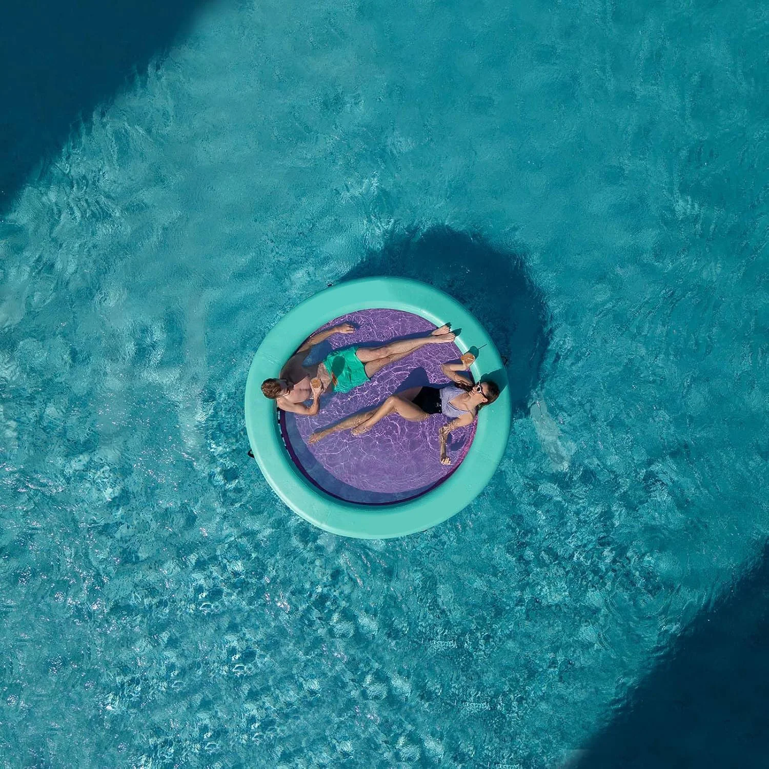 Inflatable PVC Tanning Pool Lounger Water Sunbathing Lounge Raft Hammock Sea Usage Mat Pad Bed