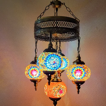 2024 Guzhen Factory Mexican Wedding Pendant Lights Vintage Luxurious Copper Crystal Glass Lamp TurkishChandelier for Hotel Decor