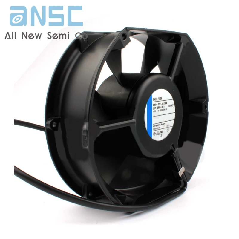 Original Axial flow fan 6424/12H 17251 24V 1.1A 283CFM 26W 4000RPM 17cm aluminum frame axial fan