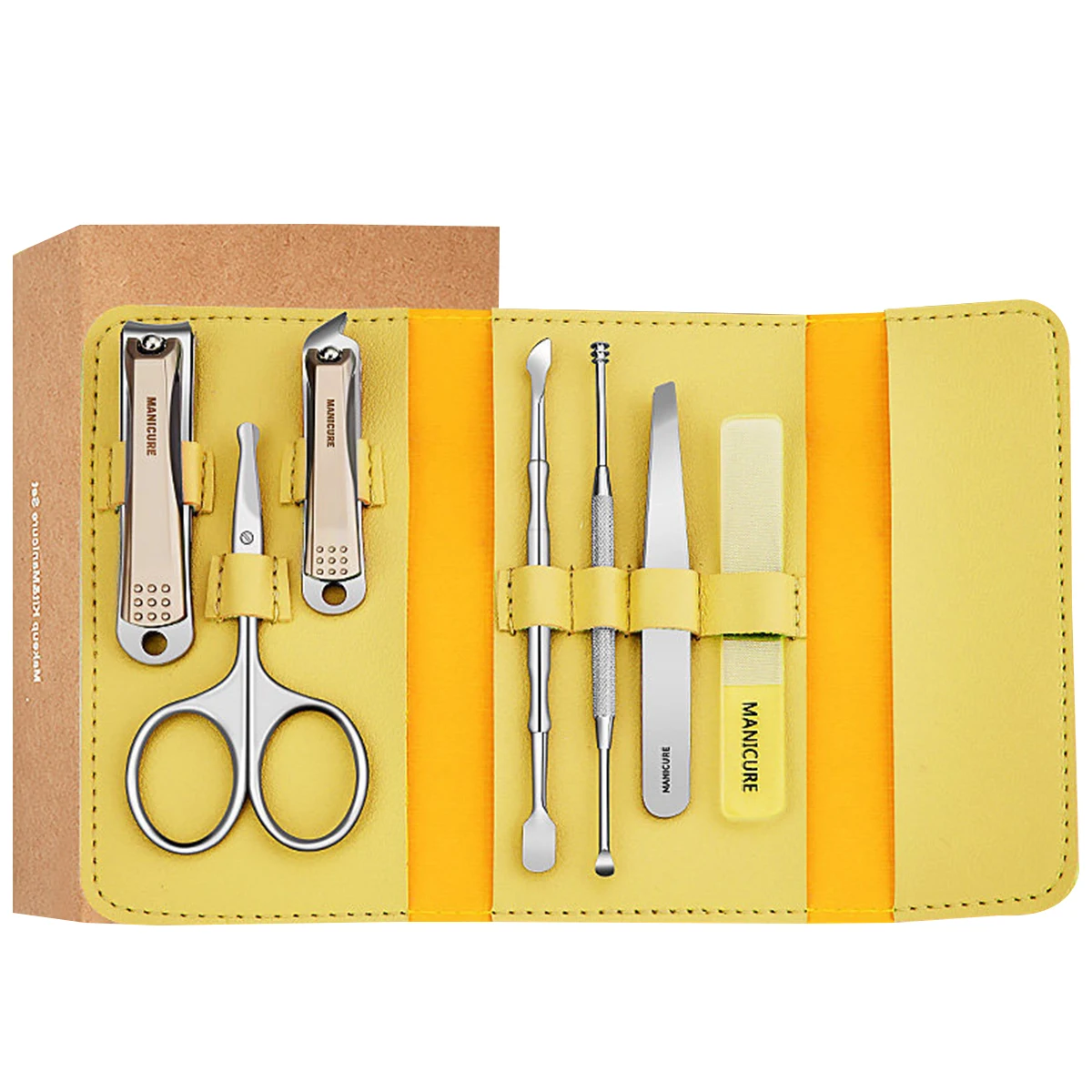Factory Direct Stainless Steel Nail Clipper Kit Pedicure Tools 7 Pcs Manicure Set