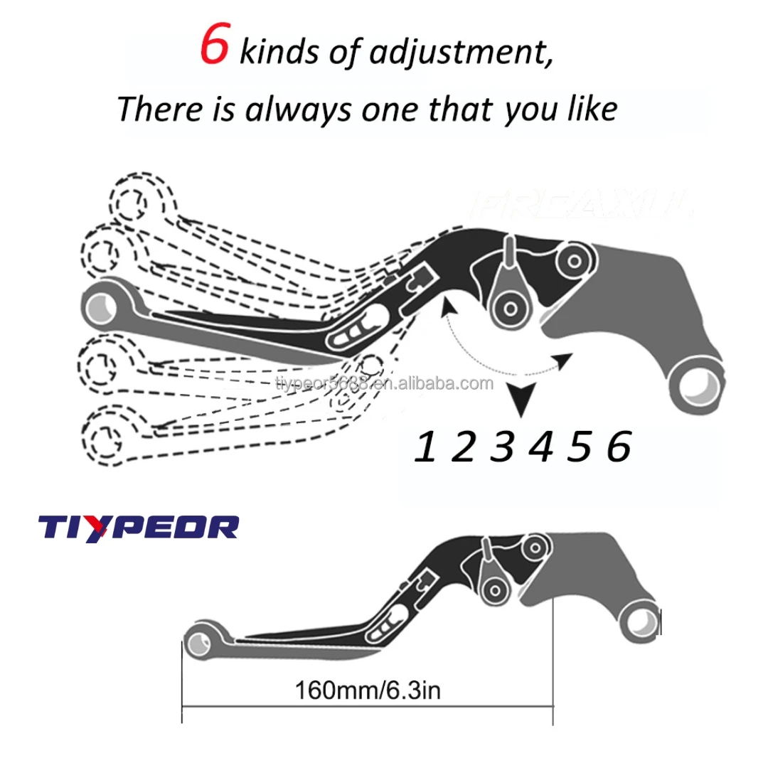product tiypeor motorcycle cnc aluminium 8 color fitment moto adjustable folding extendable brake clutch levers modification moto handle857-5