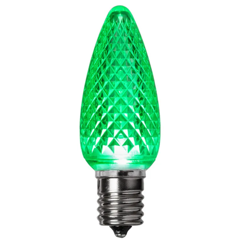 110V 0.8W カラフルC9 E17口金 クリスマス電球 C9交換用LED多面電球