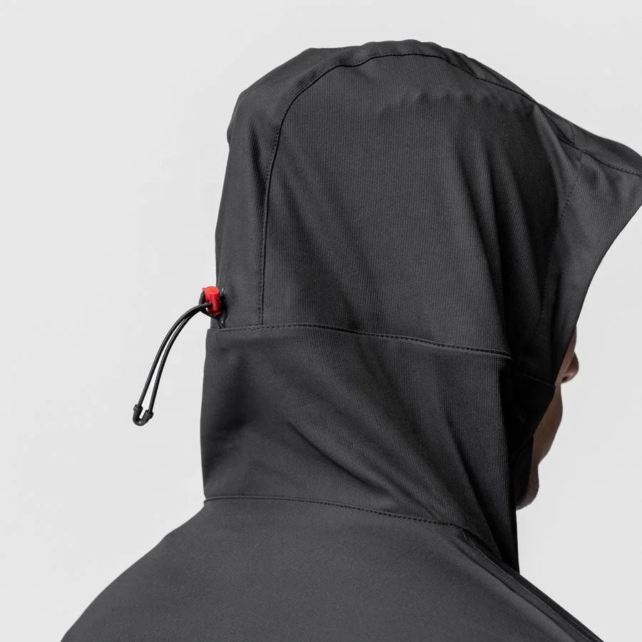 Adjustable Hem Elastic Sleeve Cuffs Design New Fashion Blank Waterproof Jacket Hoodie for Men