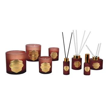 ODM/OEM Wholesale Customized Home Decor Luxury Metal Lid Scented Soy Wax Candles With Glass Jar Gifts Set