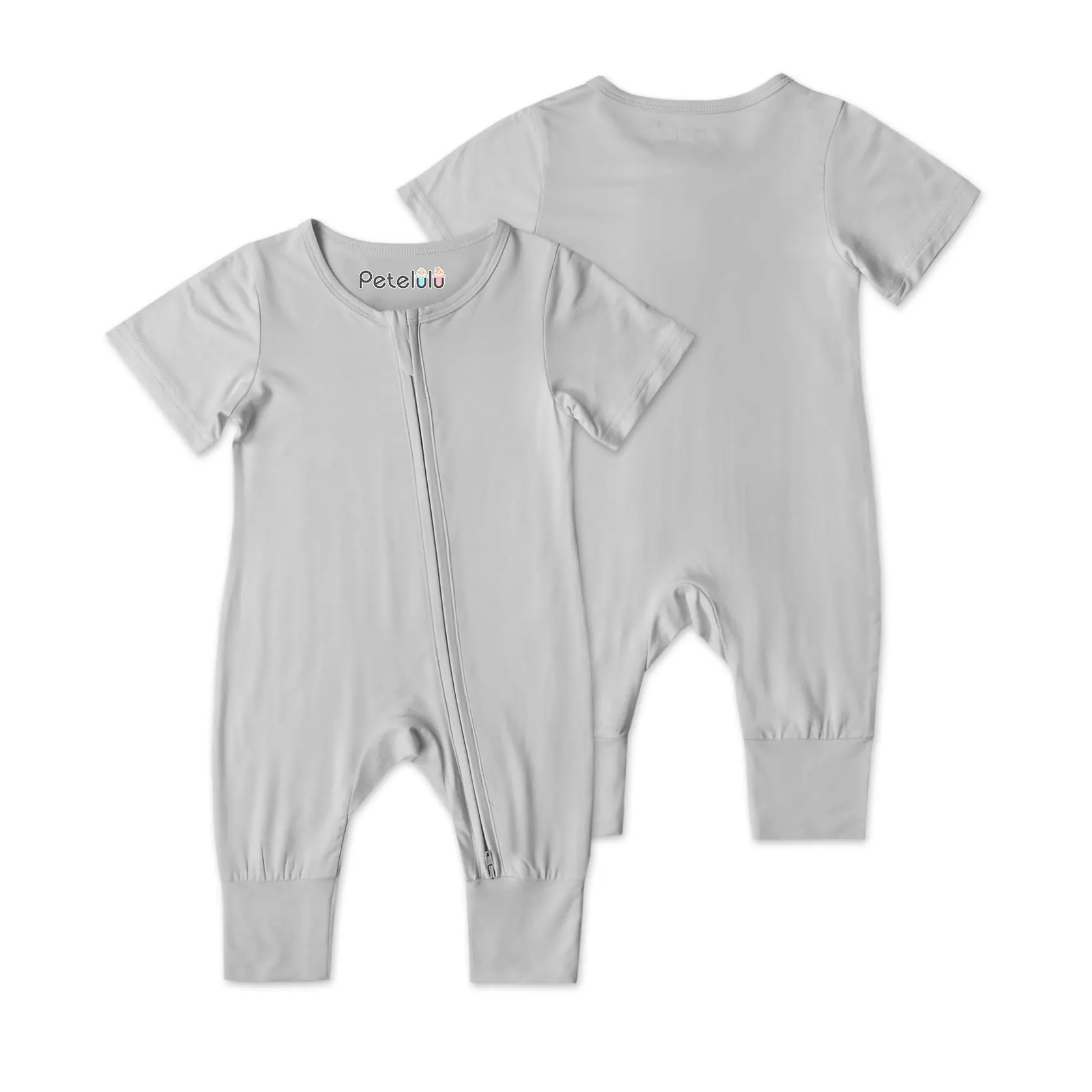 Bamboo Baby Clothes Zipper Closure Solid Soft Jumpsuit Toddler Baby