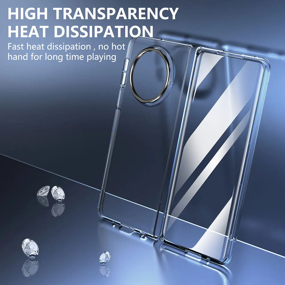 Laudtec Sjk950 Clear Phone Case Transparent Metal Lens Anti Yellow Skin Friendly Simple Fashion Cover For Huawei Mate X3/X5 factory