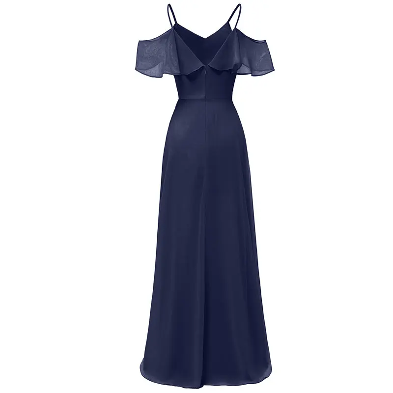 lace style bridesmaid dresses Crinkle Chiffon Bridesmaid Dresses Long Off The Shoulder – Lisposa main image 1