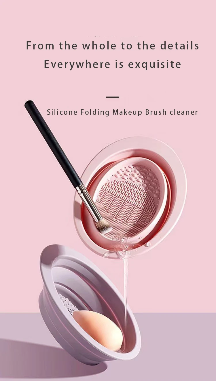 New Style Silicone Foldable Cosmetic Makeup Brush Cleaning Bowl Folding