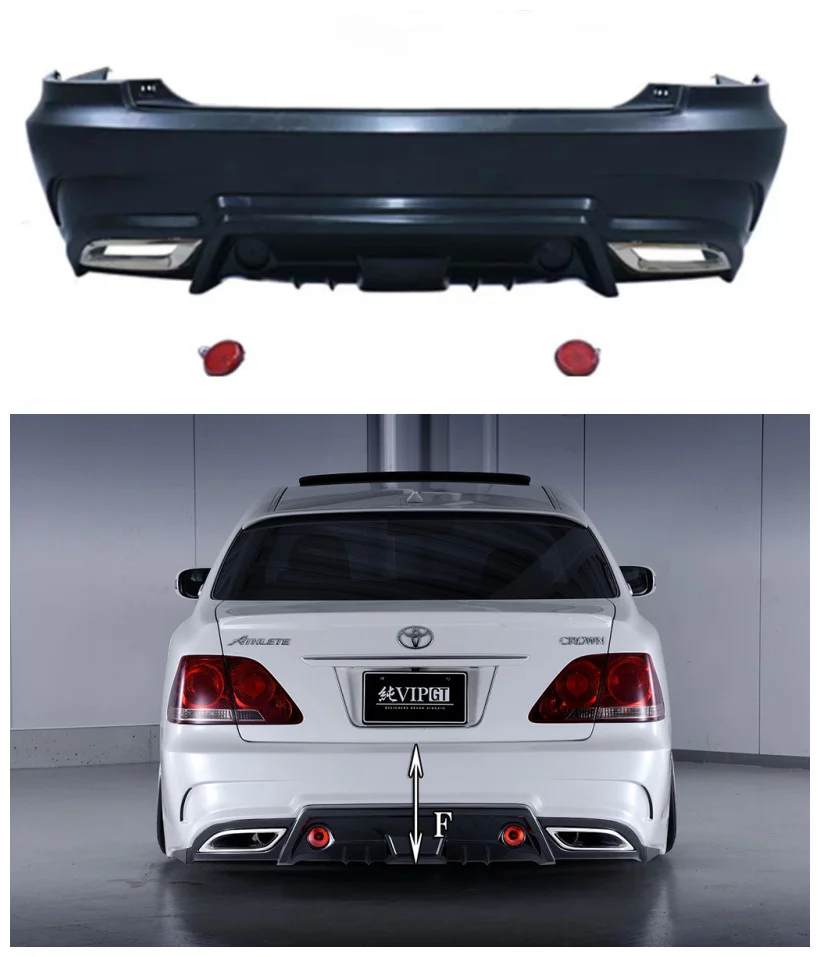 Hot Selling Pp Material Car Bumper For Toyota Crown 2003-2008 Upgrade  Aimgain Style Rear Bumper Car Body Kit Grs180 Grs182 184 - Buy Body Kit For  