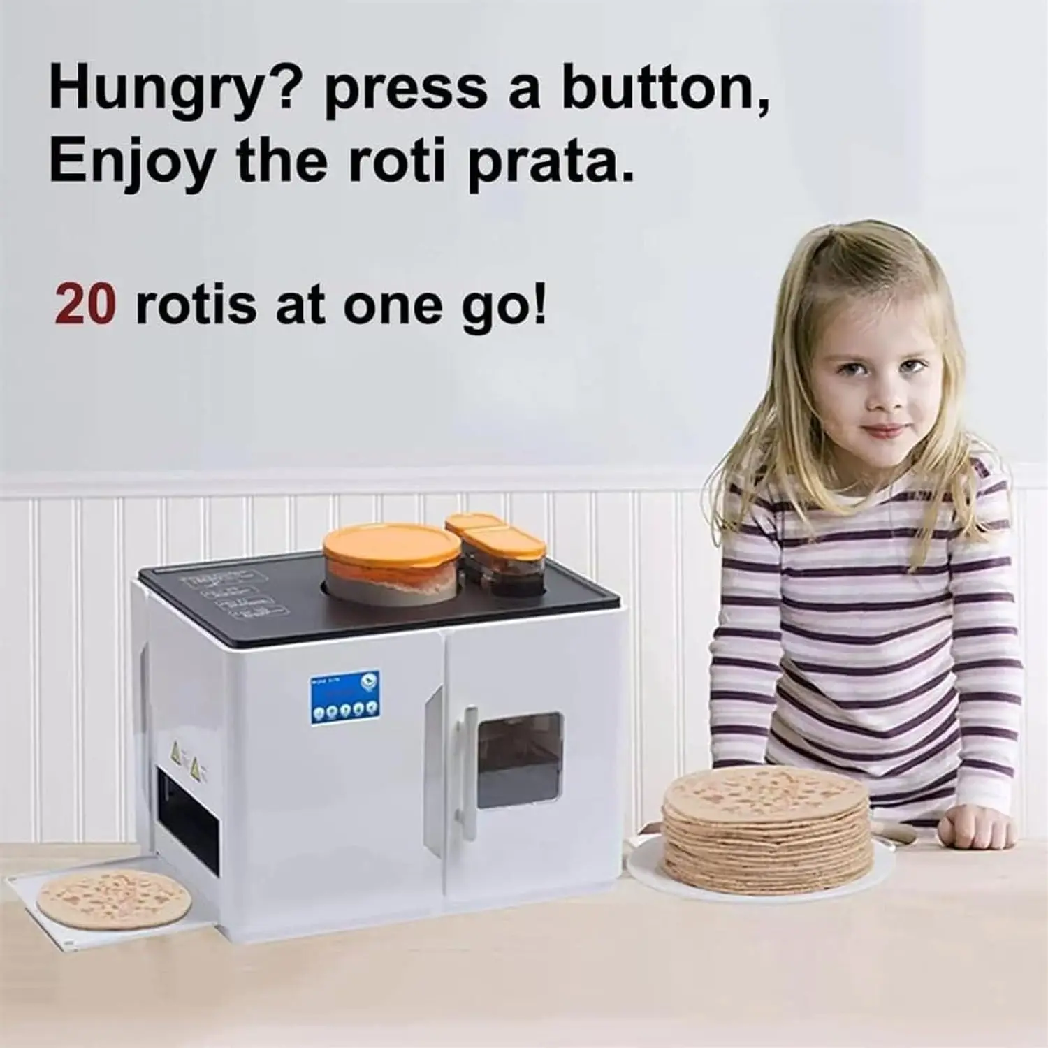 Fully Electric Roti Robot Rotti Ata Chapati Flatbread Tortilla Magic Making Machine Roti Maker Automatic Chapati Maker Roti